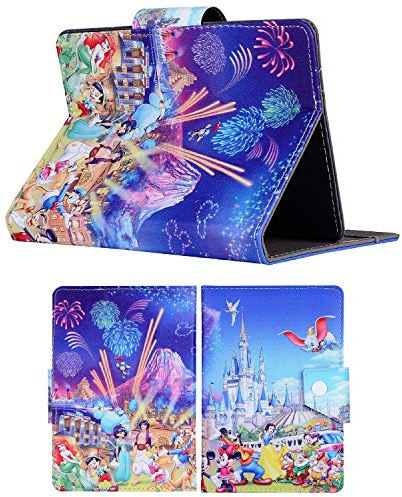 Disney Family Castle - Cartoon Universal Case - children kids Tablet Cover / 9.7 inch Tab - 9.7 Size compatible with ANY Model Samsung Android Ipad Amazon kindle etc