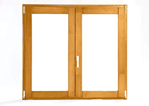 UNICA INFISSI - Finestra 2 Anta In Legno con Anta Ribalta - Verniciato in 6 colori a scelta - Vetrocamera bassoemissivo e antifortunio - 4 Misure a scelta (1675x1455 (Sinistra), T13 Miele)