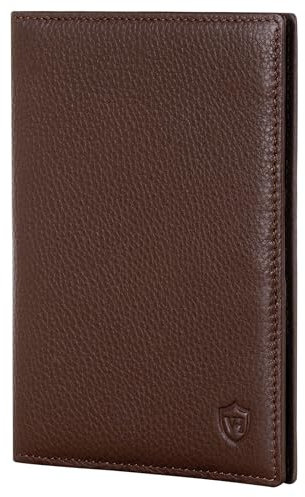 VON HEESEN® Reisepasshülle Leder Etui mit RFID-Schutz - Passhülle Passport Reisepass Mappe Hülle Organizer - Reiseorganizer für Damen & Herren (Braun)