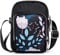 LaRechor Mini Sacoche Petit Sac Bandoulière en Nylon Sac Téléphone Portable pour Femmes, 3 Compartiments Zippés (Fleurs)