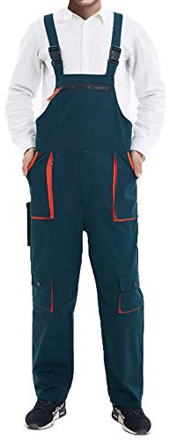 Oralidera Herren Qualität Latzhosen Arbeitskleidung Arbeitshose mit Multifunktionalen Taschen Robuste Arbeits-Latzhose, Grün, XL