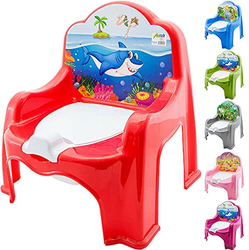 Baby Potty Toilet Training Seat Chair - Toddler Infants, Children Trainer | Portable Potty Great for Travel Boys and Girls with Removable Lid | Fun Kids Toilet Seat, Animal Design