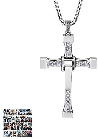 YouU 21 Stück Kreuz Anhänger Halskette Kristall Diamant Kreuz Halskette F & Furious Aufkleber für Fans Cosplay Modeschmuck