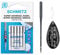 IPC Sewing Parts Super Universal (Antihaft/Anti-Kleber) Nähmaschinennadel, Größe 90/14, inklusive großem Nadeleinfädler (5 Stück)