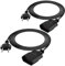 Verlängerungskabel 2m 2 Packs, Netzkabel 2 Polig, PABANCE Stromkabel Verlängerung Power Cable 250V Typ-C Eurostecker auf Typ-C Euro Buchse TV Computer Monitor Beamer Lampe Haushaltsgeräte, Schwarz