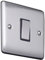 Caradok 1 gang 2 way Light Switch Brushed Chrome, Metal Switch, Grey Insert