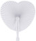 STOBOK 48pcs White Paper Fans Wedding Fans Heart Shaped Painting Folding Handle for Wedding Celebration Birthday Party Favors