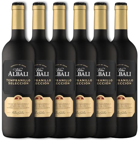Viña Albali Tinto Tempranillo, Paquete de 6 x 750 ml - Total: 4500 ml