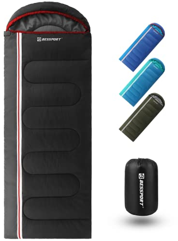 Bessport Schlafsack für Camping 3-4 Jahreszeiten Wasserdichter Leicht Schlafsack in 5 ℃ bis 15 ℃ für Erwachsene, Camping und Outdoor