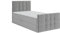 KEF Paris Mini Boxspringbett 90x200 cm - Bett mit Matratze und Topper - mit Bettkasten - Polsterbett mit Kopfstütze - Bonell-Matratze H3 - Silber Tiffany