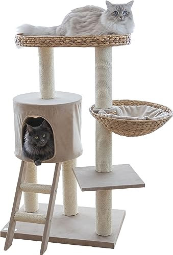 Kerbl Pet Kratzbaum Banana Leaf Waxy, beige, 60x40x103cm