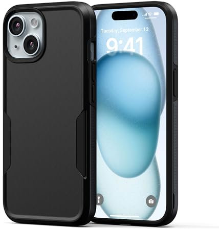 NTG【2023 New compatible for iPhone 15 Case, Heavy-Duty Tough Slim Shockproof [Military Grade Protection] Phone Case for iPhone 15 (6.1 Inch), Black
