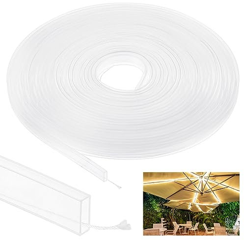 PATIKIL Silicone Tube Sleeve, 33ft/10Meter 10mm Flexible LED Channel IP67 Waterproof Protection Cover LED Silicone Channel System for 3528/5050/5630/3014 Led Strip Lights