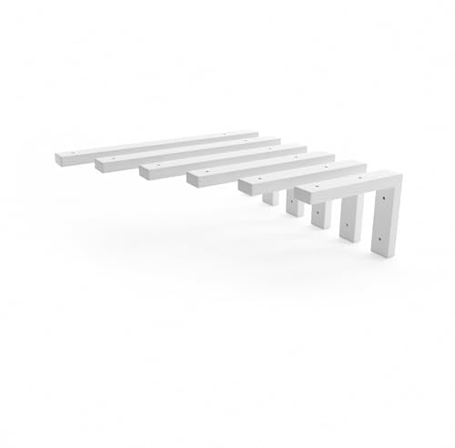 HEVVA Waschtischhalterung 20/25/30/35/40/45 cm | MAIN | Aufsatz-Waschbecken Halterung, Schwerlastträger, Wandkonsole, Waschtischplatte Unterbau | (2er Set - Weiß, 45 cm)