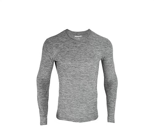 easy casuals Quick-Dry Athletic Long Sleeve T-Shirt: Moisture-Wicking, Stretchable - Lightweight & Durable Performance Wear (UK, Alpha, L, Regular, Regular, Black/Grey Space dye)
