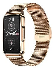 ECHO Rainbow Mini - Montre Connectée pour Femme avec 2 bracelets Métal + Gomme - Capteurs Santé, Fonctions Sport & Autonomie 10j - Finitions Horlogères & Cadrans Design Exclusifs - Rose Gold - 40mm