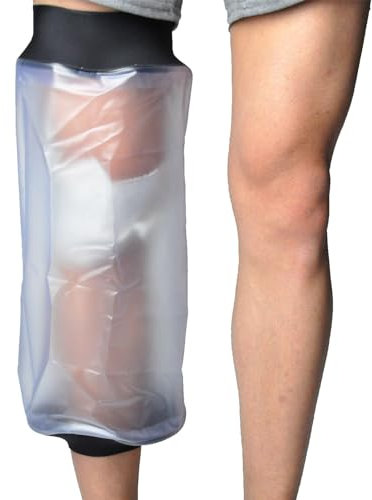 Felenny Protector de vendaje impermeable y reutilizable, protector de brazo para ducha, protección hermética contra heridas rotas de rodilla, color negro