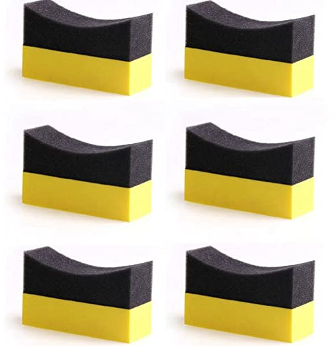 dieyyuca 6 StüCk Reifen Kontur Dressing Applikator Pads, Glanz, Glanz, Farbe, Polieren Schwamm, Wachs, 500242773