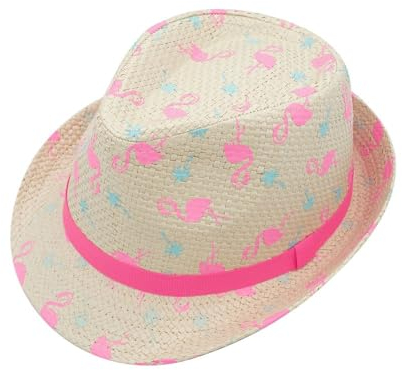 maximo Kids Girl-Trilby, Flamingo Futter 51 wollweiß/neonpink
