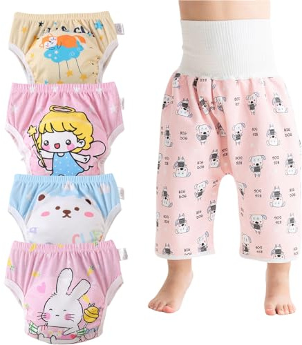 DUDUFUN 6/8-Pack Baby Toddler Potty Tracksuit Pants Trainer Pants for Boys and Girls 2-6 Years