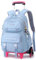 IvyH Trolley Schulrucksack für Mädchen Jungen - Wasserdichter Rucksack mit Rollen für für Kinder und Teenager im Alter von 7-14 Jahren, 30L, Abnehmbar, Blau