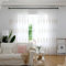 Homxi Gardinen Transparent 2er Pack,2 x 132W x 214H cm,Gardinen Wohnzimmer Transparent Gelb Beige Blätter Stickerei Gardinenband Haken