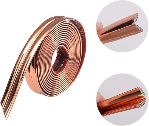 20 Fuß flexible Zierleiste, Deckenleiste zum Abziehen und Aufkleben, Eckenschutz, Wandleiste, selbstklebender Dichtungsstreifen für Wohnzimmer, Schlafzimmer, Küche, Badezimmer (Rosa Gold)