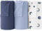 Bearmoss Baby Pucktuch Musselin Decke 100% Baumwolle Baby Pucktücher Empfangsdecken 120x120cm Atmungsaktive Babydecke Baby Swaddle Decke 3pack für Unisex-Jungenmädchen (Blue Moon)