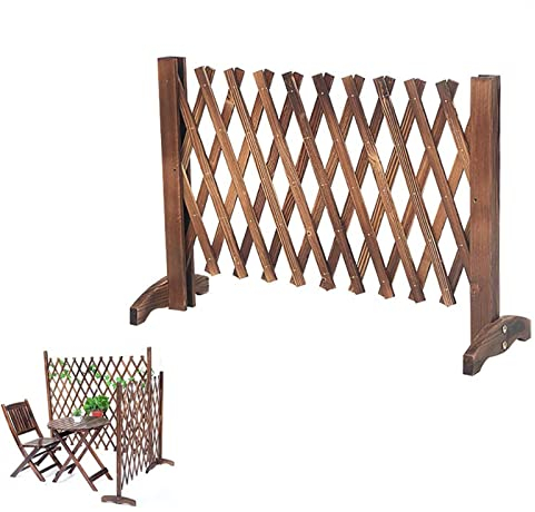 Mobiler Sichtschutzzaun für den Hundegarten – Gartenzaun-Spalier, Holzzaun-Pflanzenspalier, Faltbarer mobiler Zaun, für dekorative Kletterwände im Haushof (Größe: 120 x 70 cm)