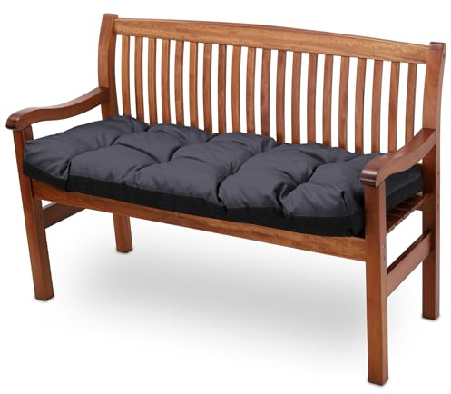 Amazinggirl Bankauflage Sitzkissen Outdoor Hollywoodschaukel Kissen 120 x 40 cm - Sitzpolster Bank Polster für Sitzbank Gartenbank und Paletten Bankkissen Indoor und Outdoorkissen Graphit