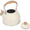 Uadme Edelstahl Teekessel Edelstahl Teekessel 2,5L Pfeifende Teekanne Beige Ergonomischer Griff