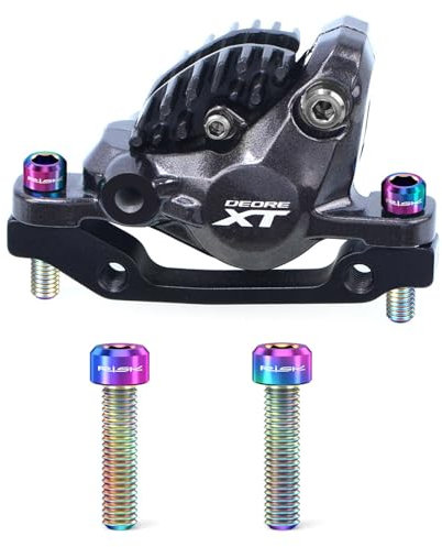 YLME Viti per Bicicletta 2 Pezzi M6x25mm Lega di Titanio Bulloni di Fissaggio Pinza Freno a Disco - Viti per Bicicletta estese per MTB e Bici da Strada,Rainbow