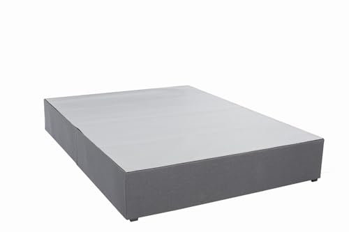Panana Grey Divan Double Bed Linen Fabric Divan Bed Frame With/without Headboard Storage Drawers (No Headboard, No Drawer, 4FT Small Double)