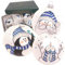 Krebs Glas Lauscha - Weihnachtsdekoration/Christbaumschmuck aus Glas - Kugel Schneemann, Santa & Pinguine - Farbe: Silber Satin - Menge: 6 Stück - Größe: ca. 8 cm
