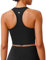 PINSPARK Sport BH Damen ohne Bügel Gepolstert Bustier mit Abnehmbaren Cups Racerback Push Up Sport Bra Atmungsaktiv Bralette Nahtlose Crop Tops Joggen Yoga Fitness Schwarz L
