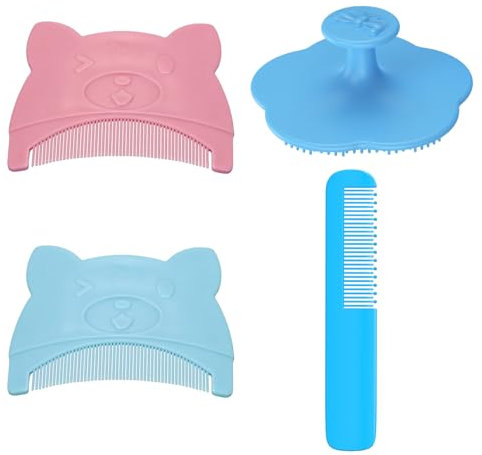 Milchschorf Kamm 4 Stück Milchschorf Baby Entfernen,Kopfgneis Entfernen Baby für Sanfte Entfernung&Massage, Kamm deal Gegen Kopfschuppen&Milchschorf Bei Neugeborenen&Babys