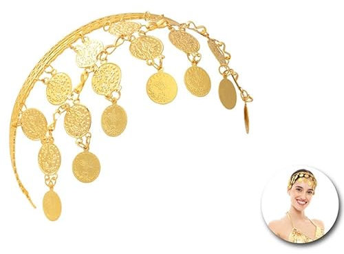 Partilandia Indisches Stirnband mit goldenen Münzen (Einheitsgröße)