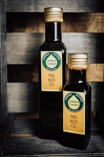 Odenwälder Lebensmittel Premium Walnuss-Öl, 100% Genuss mit feinem Aroma, Ideal zum Braten, Marinieren & Verfeinern – Made in Germany (100 ml)
