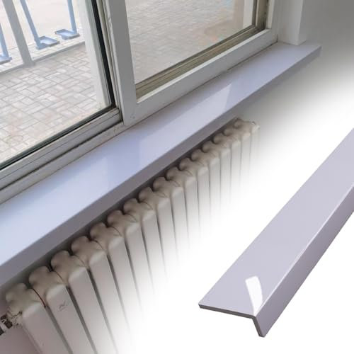 HDZNDH Copertura per Davanzale della Finestra in PVC Bianco,Piastra di Protezione per Bordi di Finestre di Veran,a Forma di L,Copertura Tagliabile,Personalizzabile.