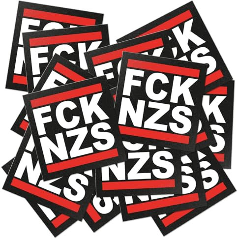 100x FCK NZS Sticker - 7,4 x 7,4 cm - Politisch Links Outdoor Sticker Aufkleber groß FCKNZS gegen Rechts