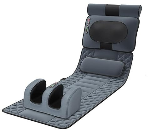 Zertylre Matelas de massage thermique multifonction avec 12 moteurs de vibrations et vertèbres lombaires + cou - Coussin de massage chauffant pour tout le corps - Soulagement de la douleur de la tête