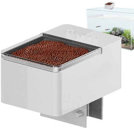 Fish Feeder Automatic Dispenser, Vacation Aquarium Timer, 4,92 x 3,35 x 3,27 Zoll Precise Programmierbares Feeding Tool für Flakes Powder Pellets, batteriebetrieben für Home Tank Care