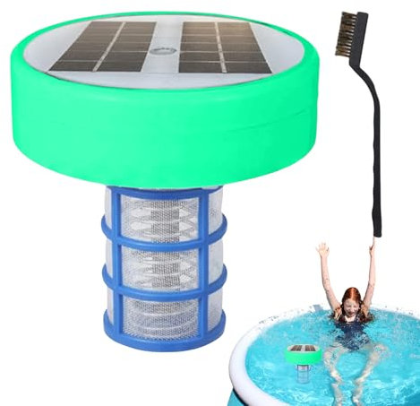 Solar Pool Ionizer, Solar Powered Pool Ionizer with Light, Ionisator Für Pool, Schwimmende Kupfer Pools Ionisatoren Wasserreiniger Mit Multi-Color-Leuchten, Wasserreiniger Mit Kupfer Ionisieru