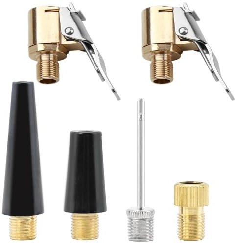 UZYXC 6-in-1 Inflator Adapter Set mit Easy Pump Adapter - Französisches Ventil und Fahrrad/Auto Ventiladapter für Ballpumpe Nadeln, Multifunktion