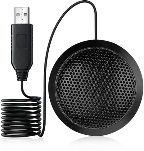 WEDAWIN Microfono per conferenze, Microfono per PC USB Omnidirezionale 360 °, Plug & Play, con 3m di Cavo, per Conferenze in Ufficio (senza altoparlante)