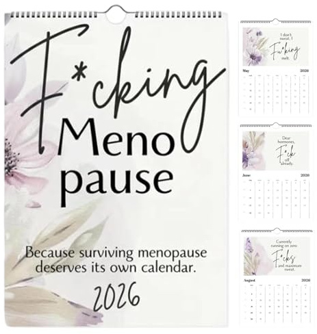 Lustiger Menopause-Kalender 2026, sarkastischer, schwörender Midlife-Humor-Wandkalender für Frauen über 40, Midlife-Mood-Swing-Witzgeschenk für Freunde, Schwestern, Mütter (1pc)