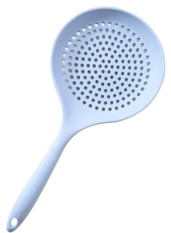 CashMuch Heat Silicone Colander Spoon for Straining Vegetables and Draining Oil（BLUE）