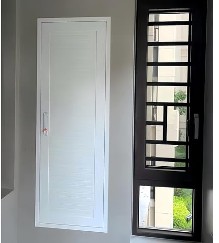 1 Stück feuerbeständige Aluminium-Zugangsklappe for Trockenbau – Sondergrößen, abschließbare Inspektionsluke for Wände und Decken(White,75x100cm)