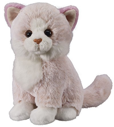 Bauer Spielwaren Deine Tiere mit Herz Katze sitzend: Kuscheltier aus superweichem Plüsch zum Kuscheln und Liebhaben, ideal als Geschenk, 18 cm, rosa (12501)