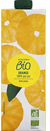 Monoprix Bio Jus d orange 100% pur jus sans pulpe bio - La brique de 1 l